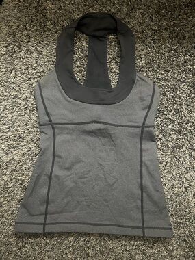 lululemon athletica Black and Gray Zip Pocket Training Top
